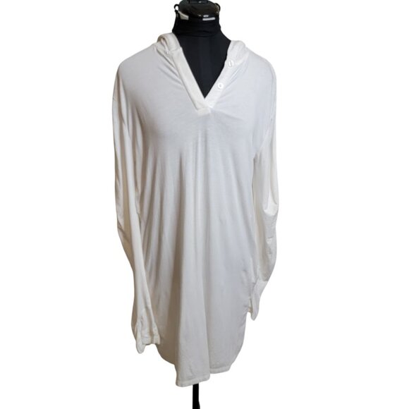 Coolibar UPF 50+ White Hooded Cover-Up – Size S | Lightweight Sun Protection - Picture 1 of 8